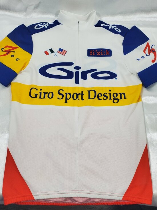 Giro Other - Giro Sport Design Cycling Jersey Made in Italy Short Sleeve Full Zip White Blue